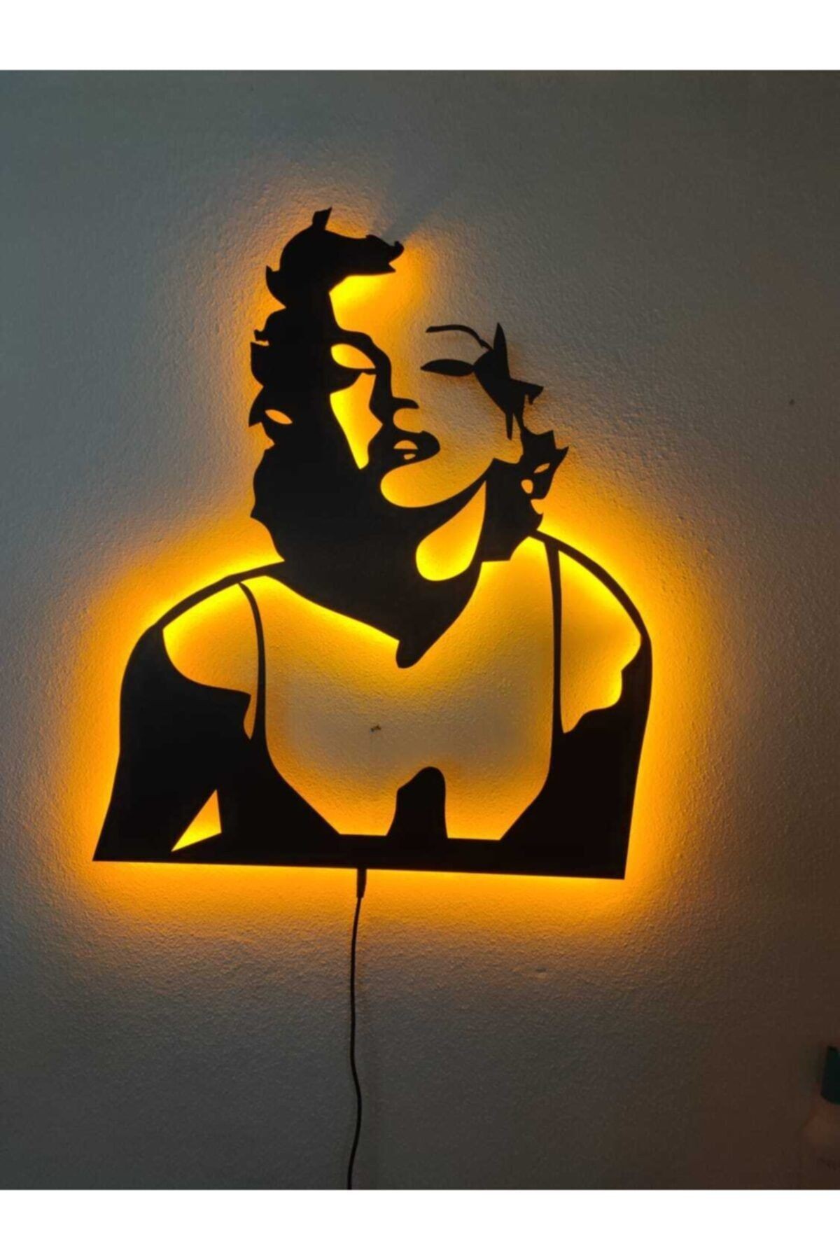 Marilyn Monroe Led Işıklı Ahşap Dekoratif Tablo