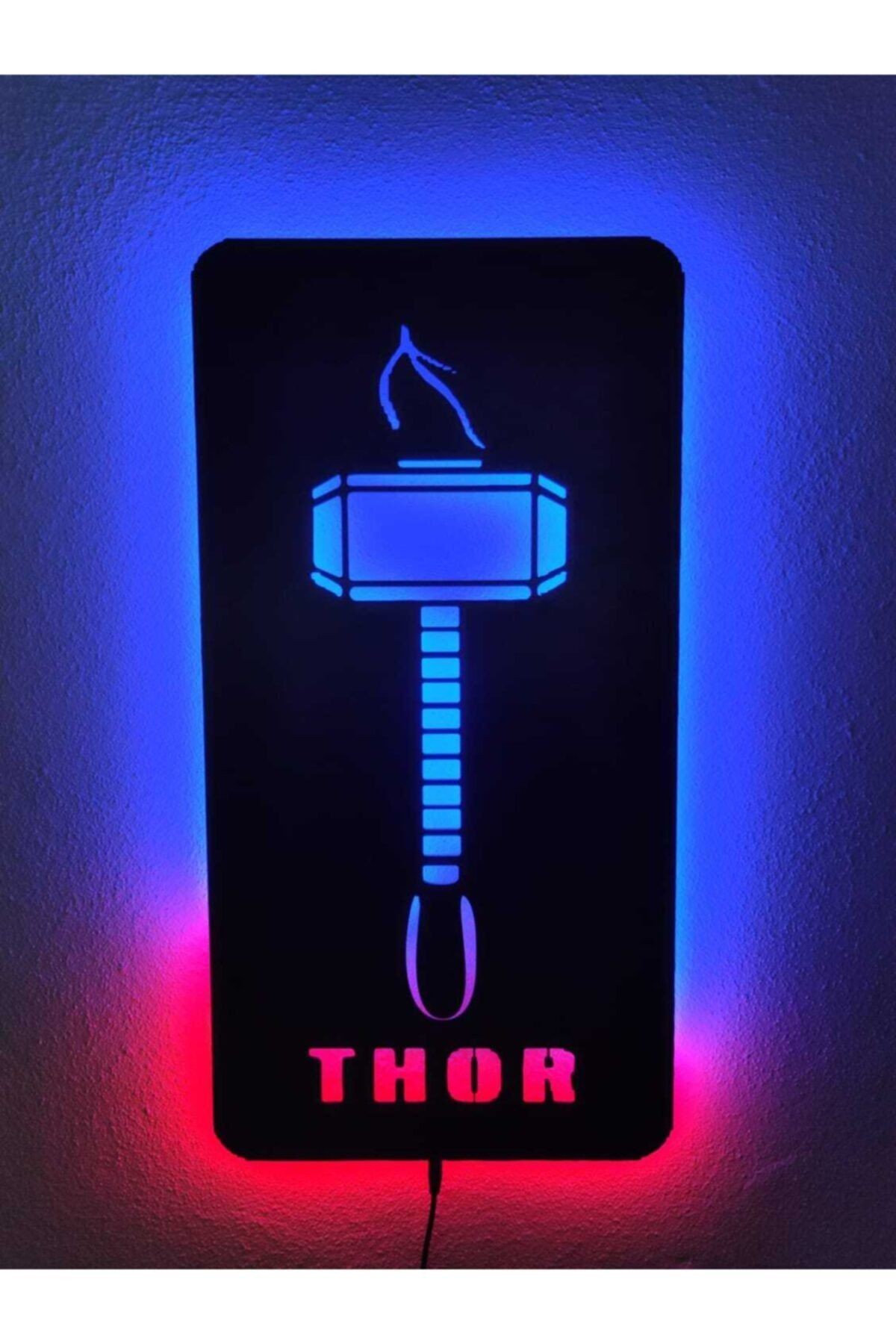 Thor Dekoratif Led Işıklı Ahşap Tablo