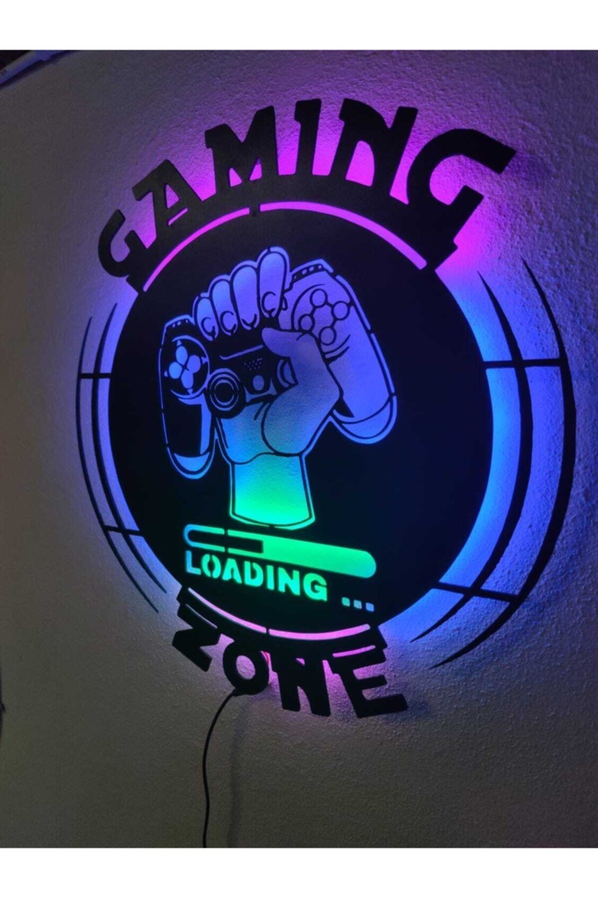 Gaming Zone Gamer Led Işıklı Ahşap Tablo