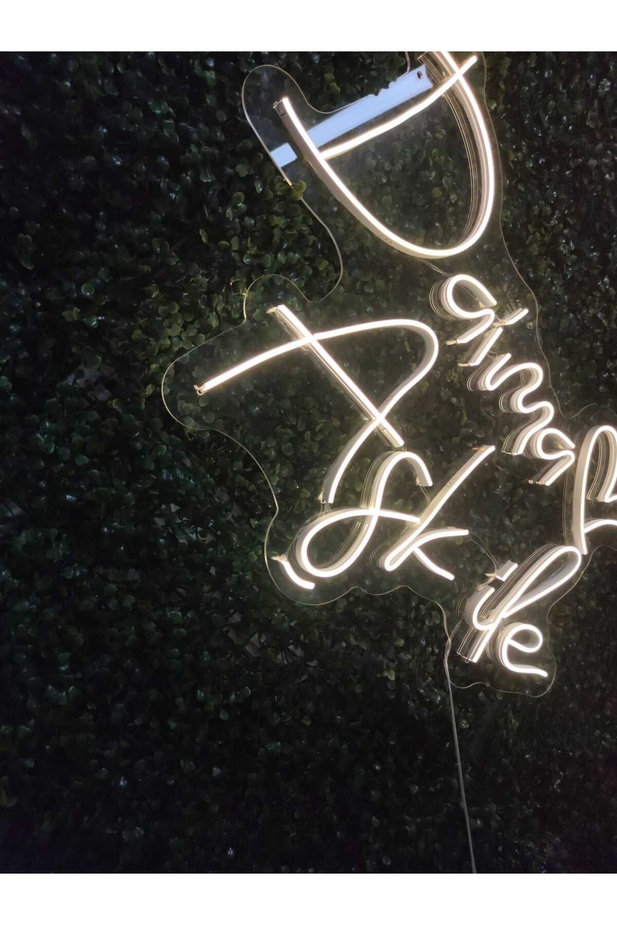 Daima Aşk İle Neon Led Tabela (70x40 cm)