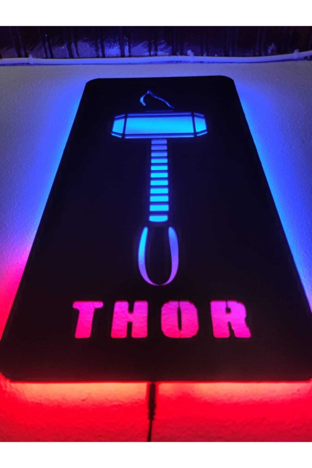 Thor Dekoratif Led Işıklı Ahşap Tablo