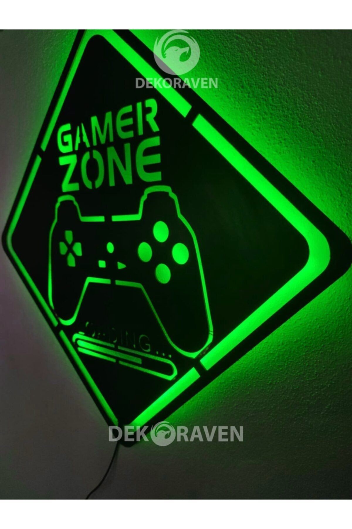 Gamer Zone Led Işıklı Ahşap Tablo