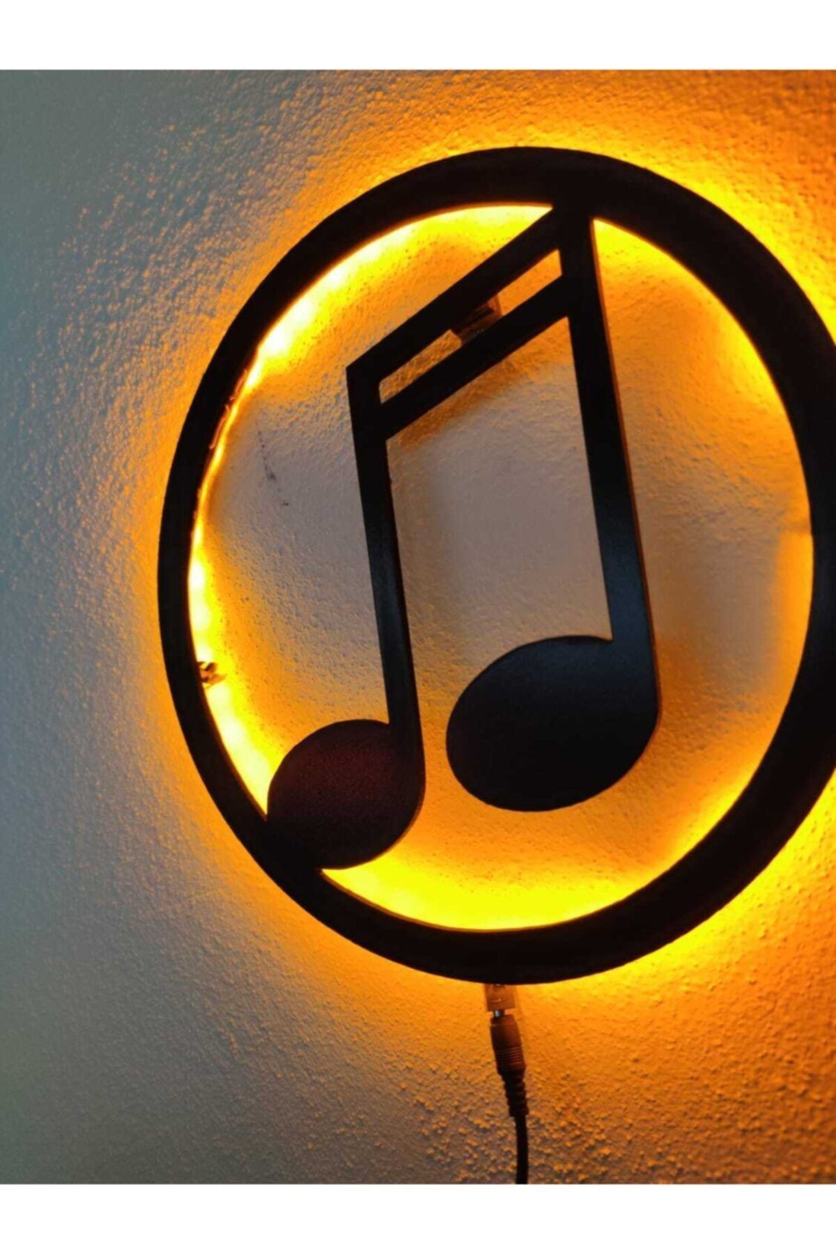 Müzik Nota Led Işıklı Ahşap Dekoratif Tablo