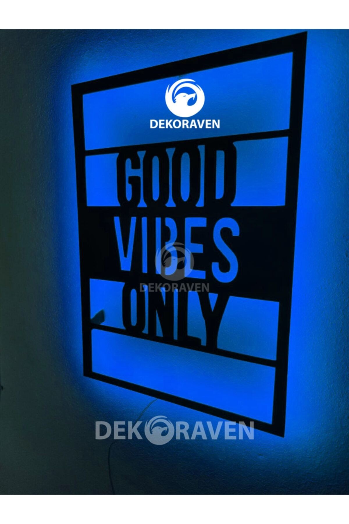 Good Vibes Only-motto Led Işıklı Ahşap Tablo