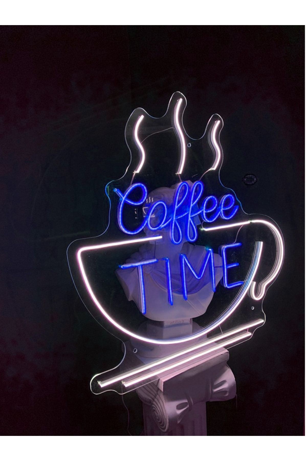 Coffee Time Kahve Kafe Neon Led Tabela Dekoratif Aydınlatma(50x50cm)