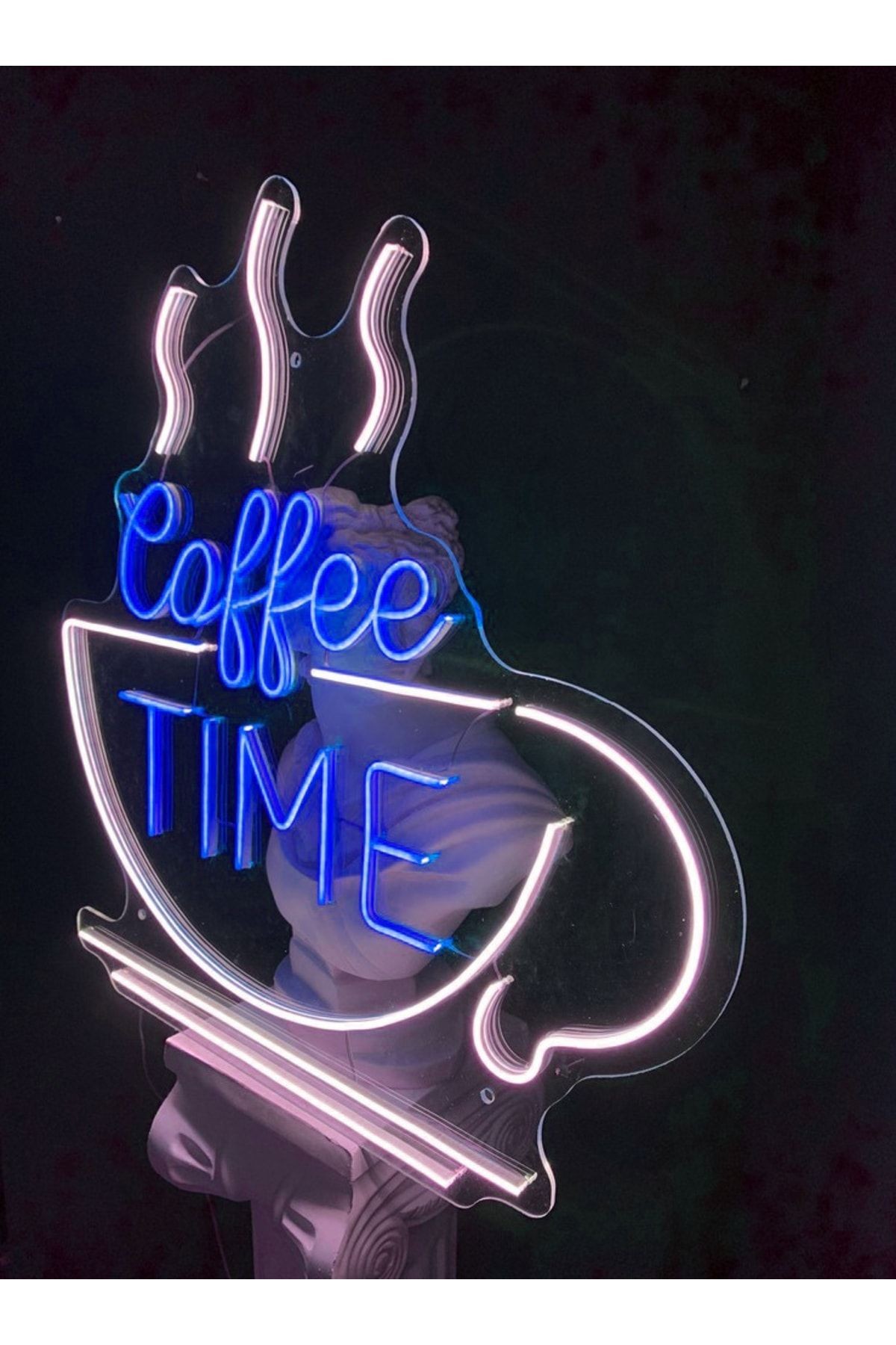 Coffee Time Kahve Kafe Neon Led Tabela Dekoratif Aydınlatma(50x50cm)