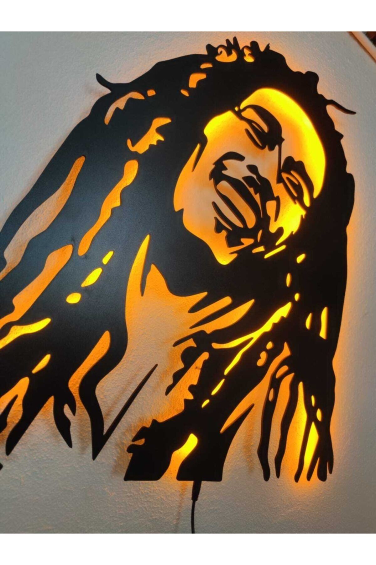 Bob Marley Led Işıklı Ahşap Dekoratif Tablo