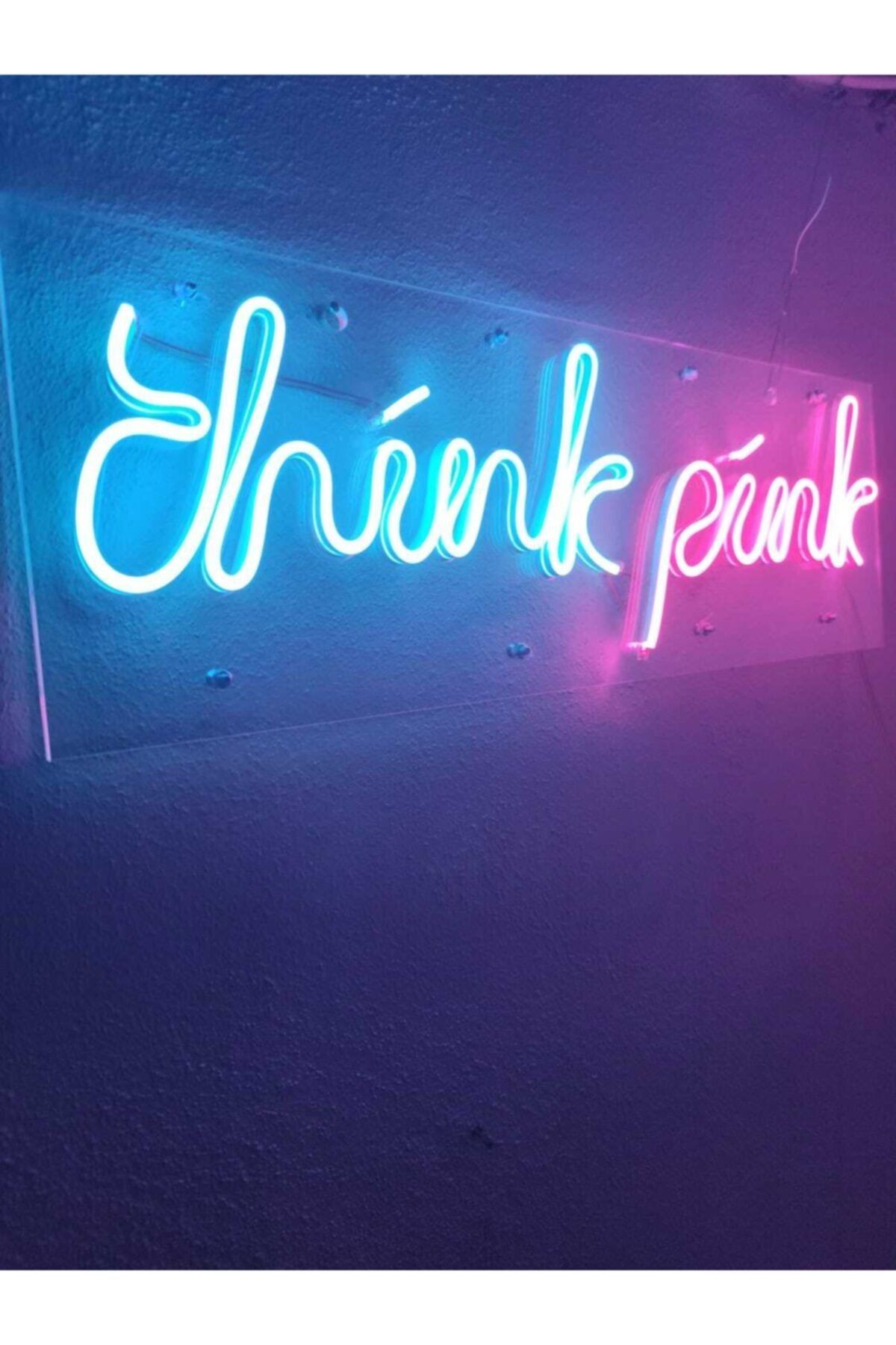 Think Pink Neon Led Dekoratif Duvar Aydınlatması Neon Duvar Yazısı