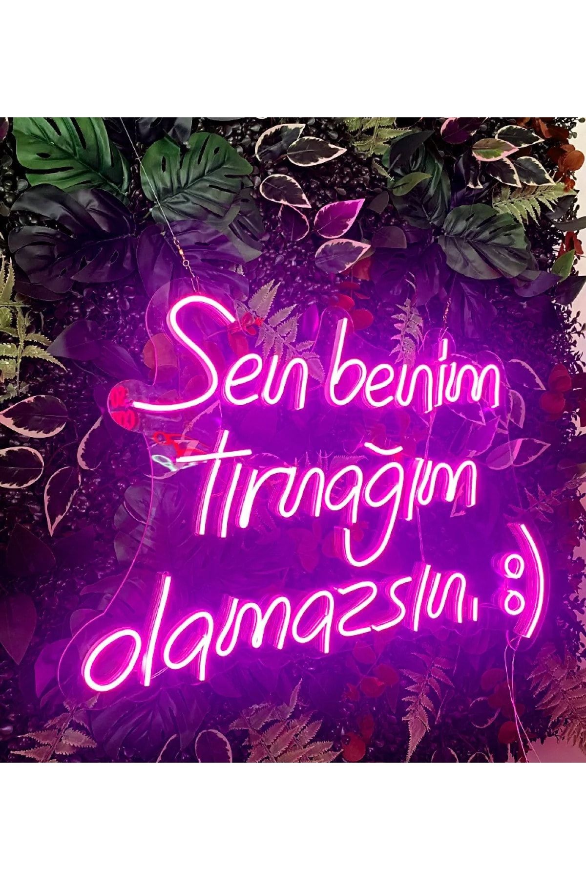 Sen Benim Tırnağım Olamazsın Kuaför Güzellik Merkezi Neon Tabela (60x42cm)