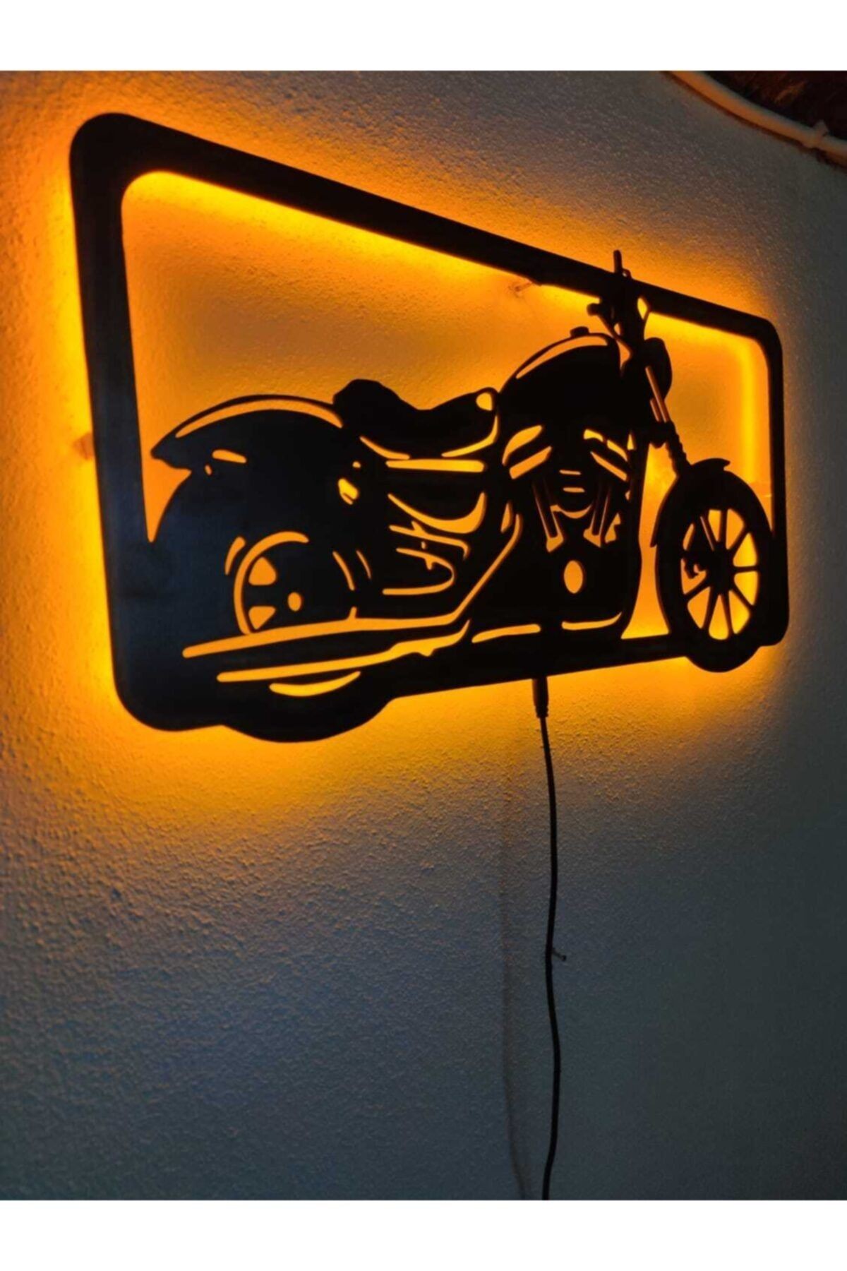 Chopper Motor Led Işıklı Ahşap Tablo