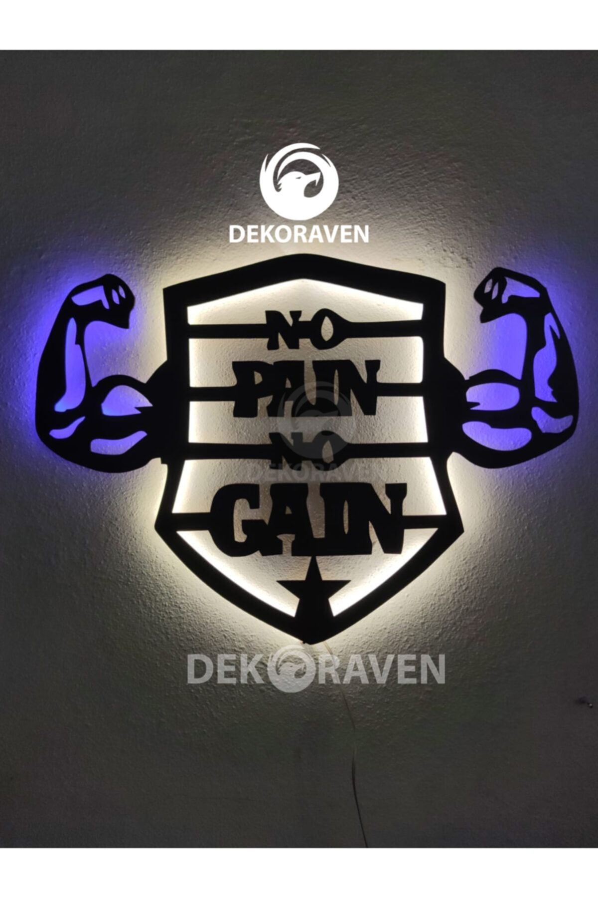 No Pain No Gain Led Işıklı Tablo