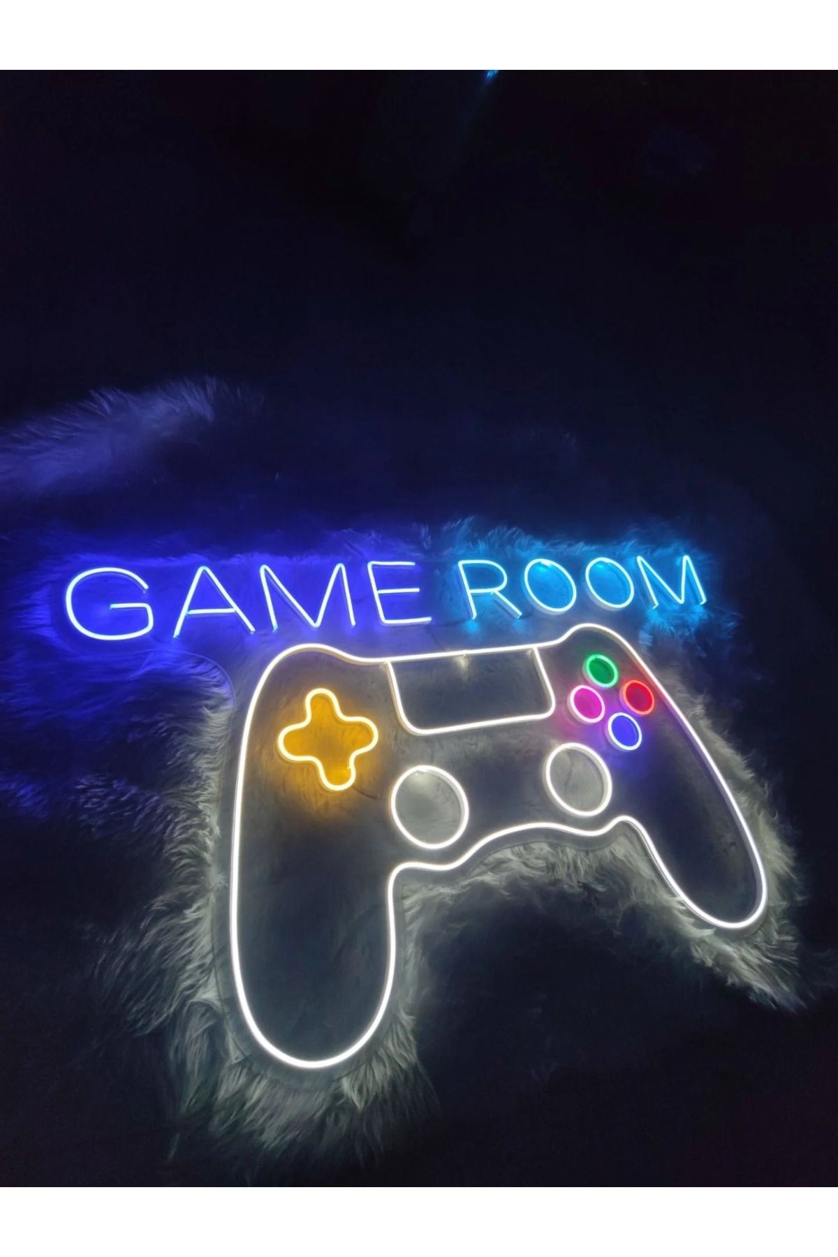 Game Rooom Gamer Playstation Neon Led Tabela Dekoratif Aydınlatma