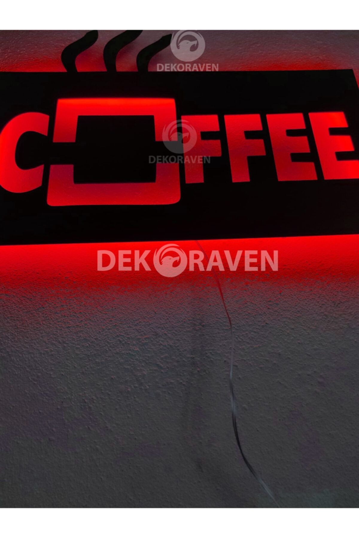 Coffee-kahve Led Işıklı Ahşap Tablo
