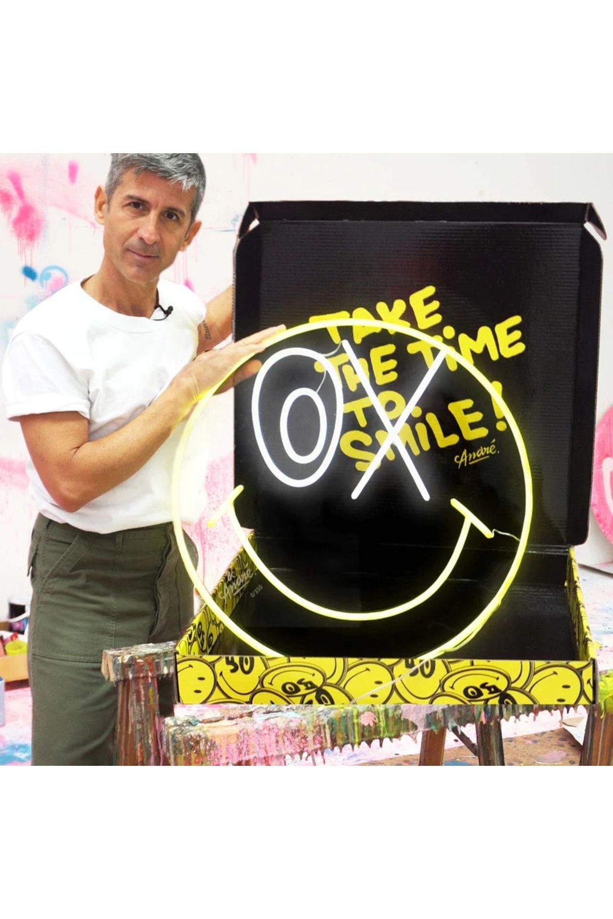 Smile Emoji Neon Tabela Neon Yazı Dekoratif Aydınlatma Ve Gece Lambası