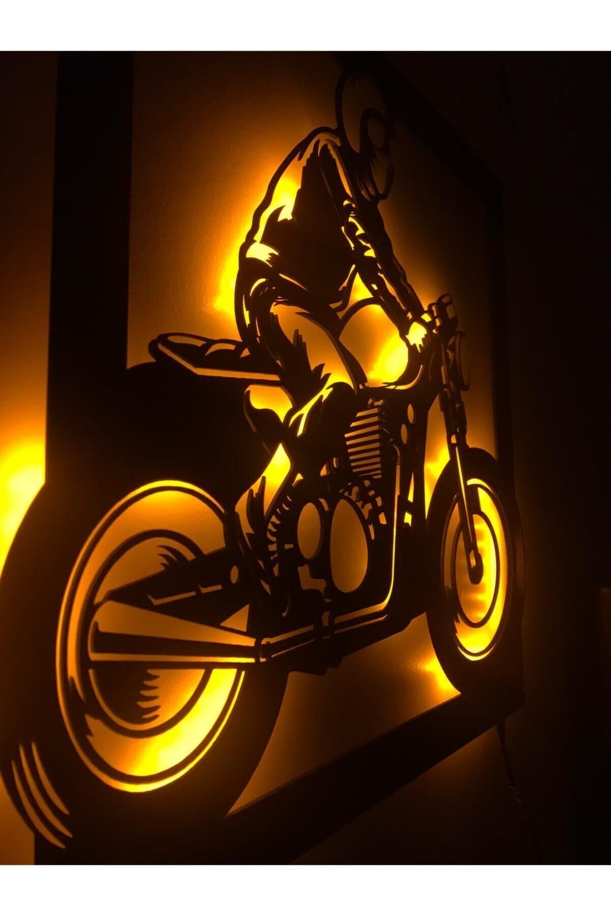 Motor Biker Led Işıklı Tablo