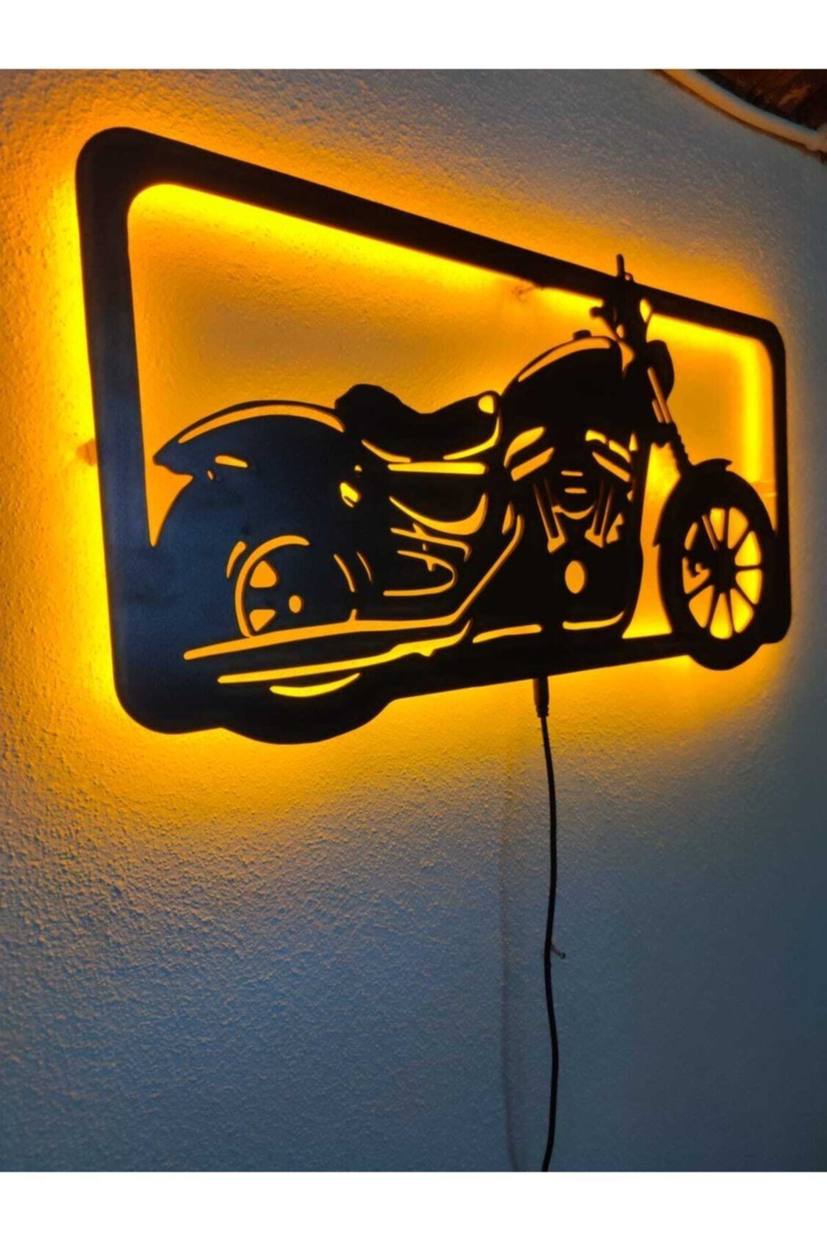 Chopper Motor Led Işıklı Ahşap Tablo