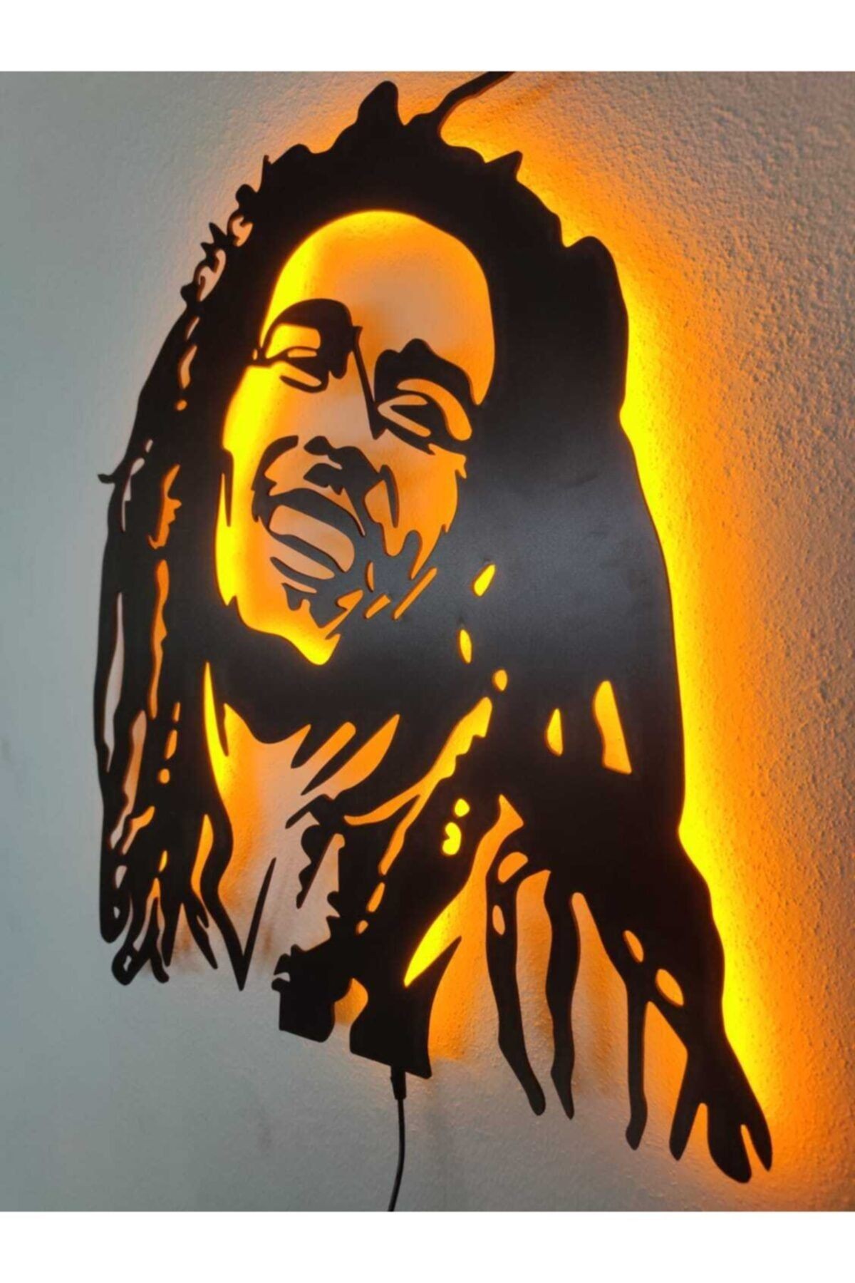 Bob Marley Led Işıklı Ahşap Dekoratif Tablo