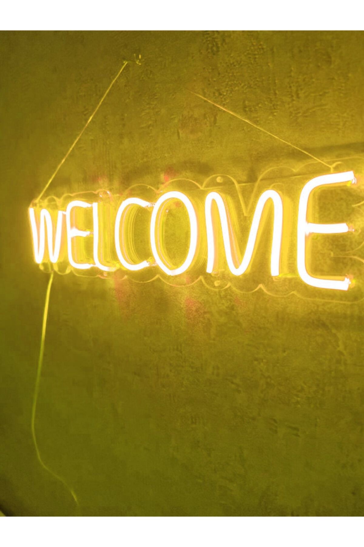 Welcome Neon Led Duvar Dekoru Aydınlatması Neon Led Tabela