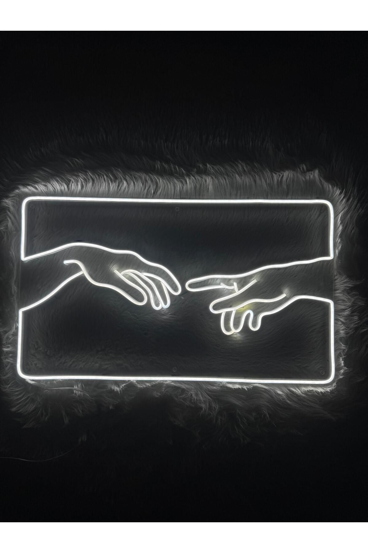 Adem'in Yaratılışı (The Creation of Adam) Art Neon Dekoratif Aydınlatma