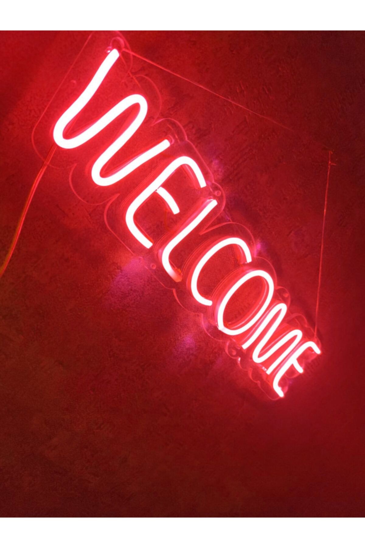 Welcome Neon Led Duvar Dekoru Aydınlatması Neon Led Tabela