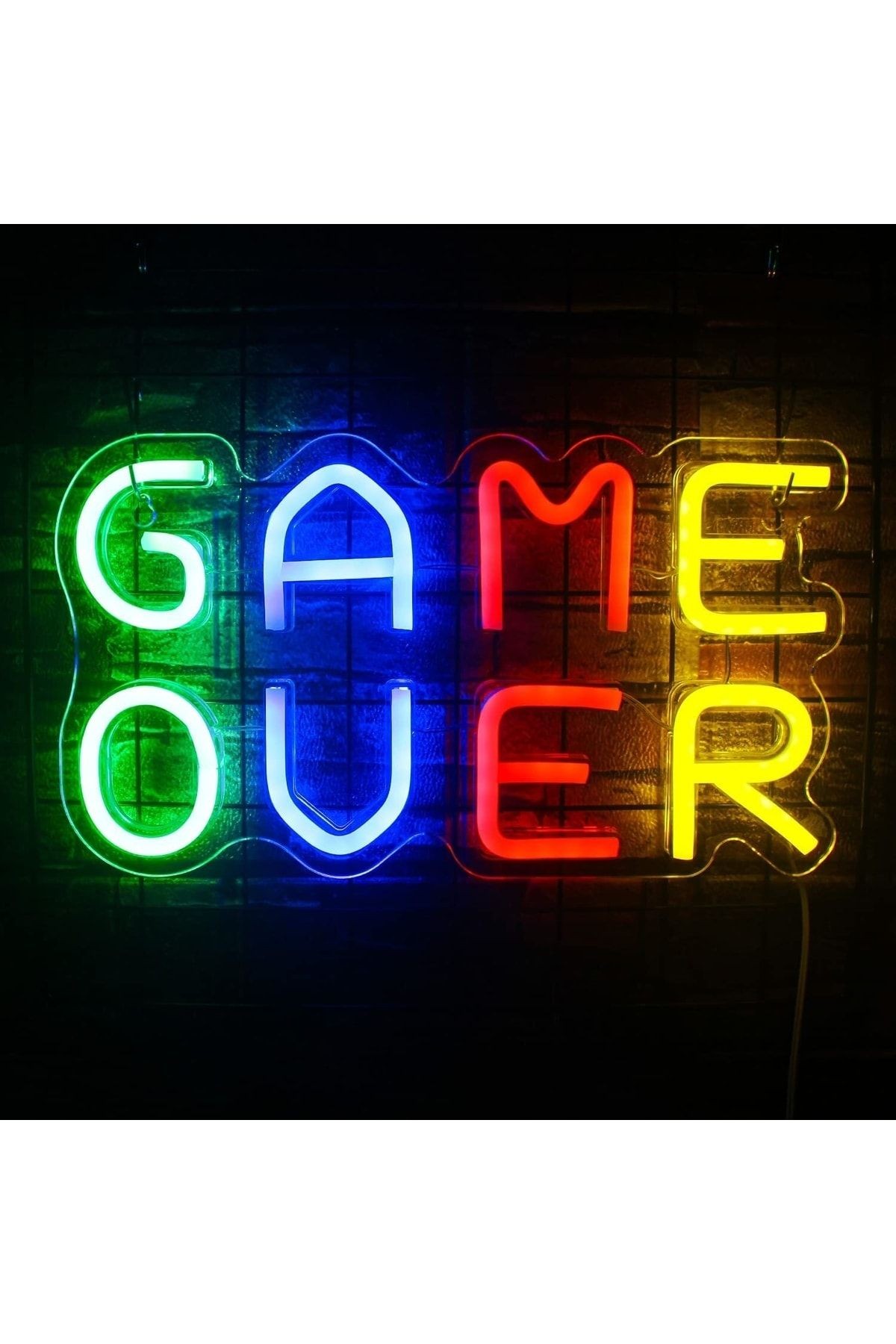 Game Over Neon Tabela Neon Yazı Dekoratif Aydınlatma Ve Gece Lambası