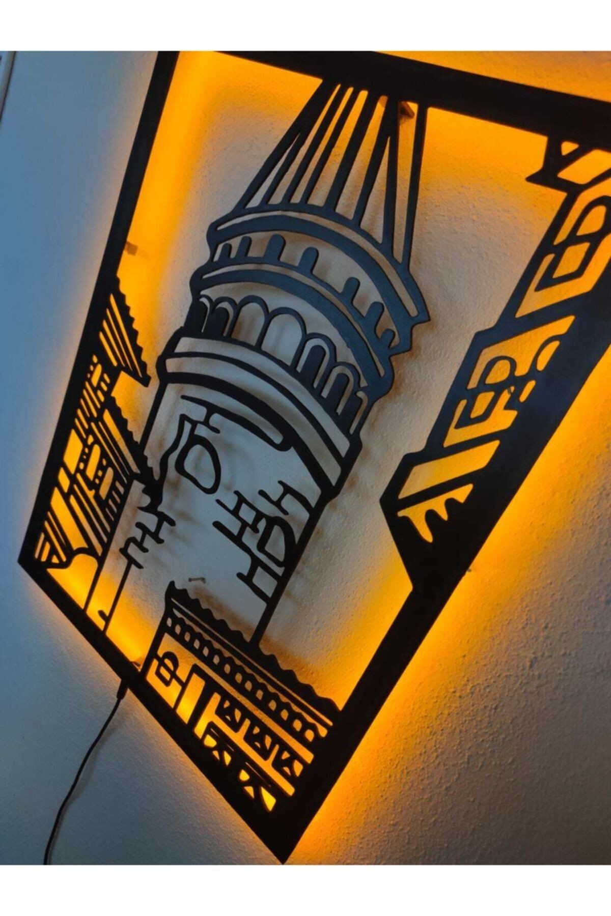 Galata Kulesi Led Işıklı Ahşap Tablo
