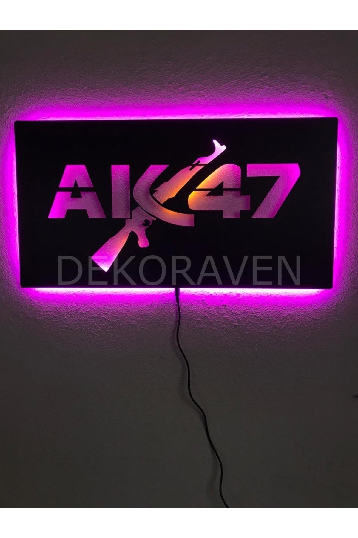 Ak47 Silah Led Işıklı Tablo