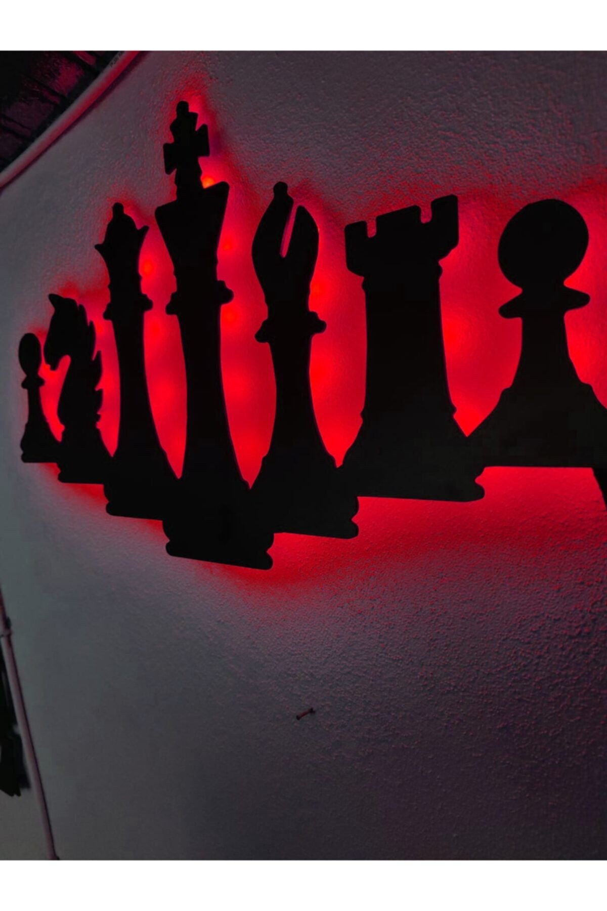 Satranç Led Işıklı Ahşap Dekoratif Tablo