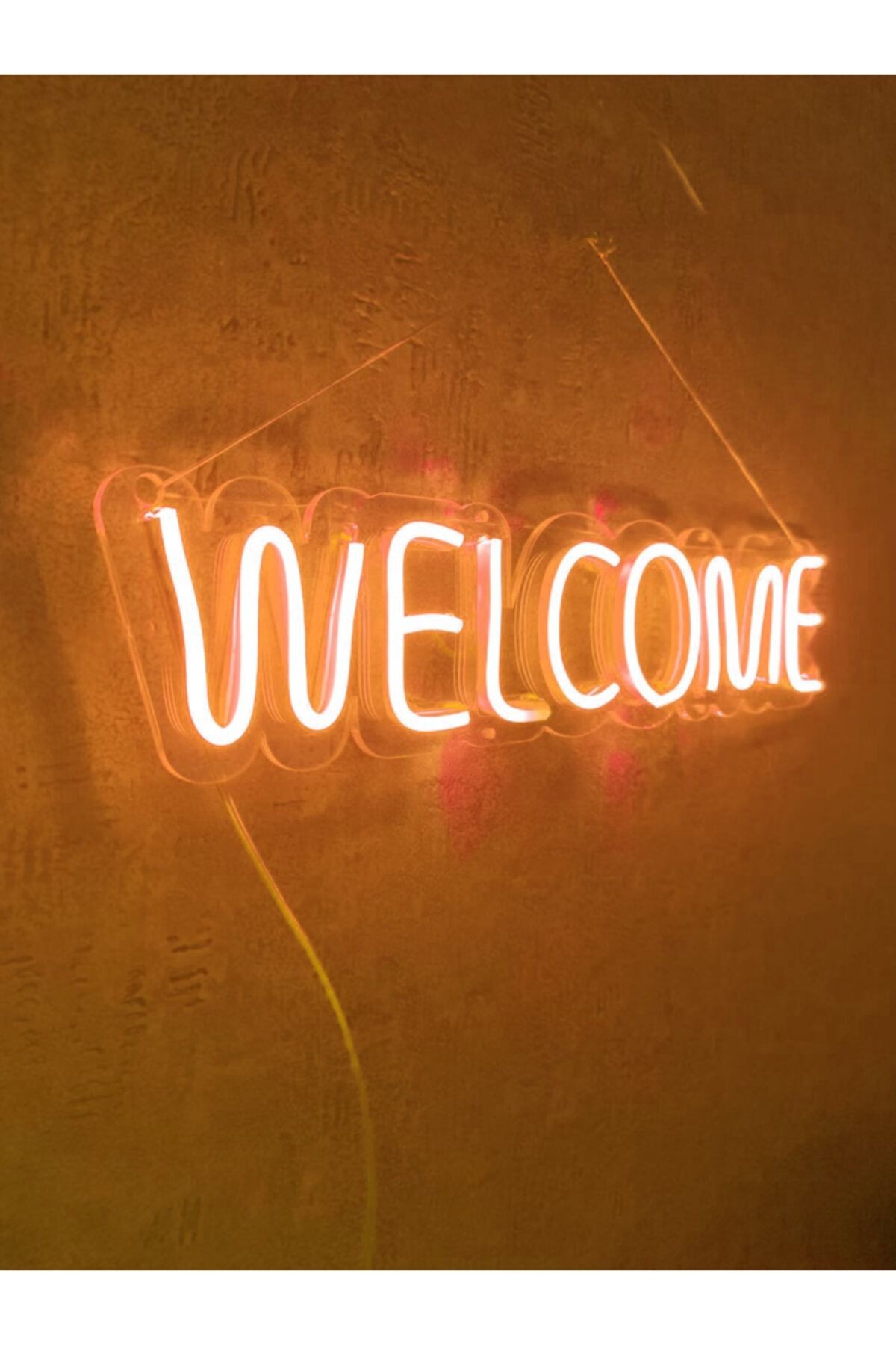 Welcome Neon Led Duvar Dekoru Aydınlatması Neon Led Tabela