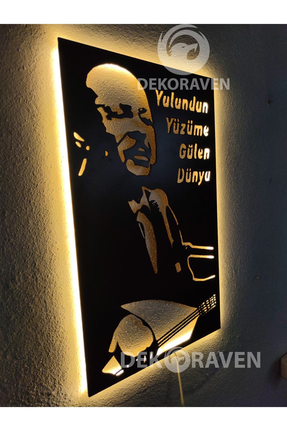 Neşet Ertaş -yalandan Yüzüme Gülen Dünya Led Işıklı Tablo