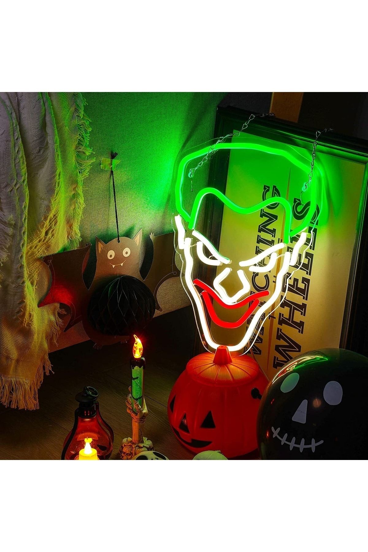 Joker Neon Tabela Neon Yazı Dekoratif Aydınlatma Ve Gece Lambası
