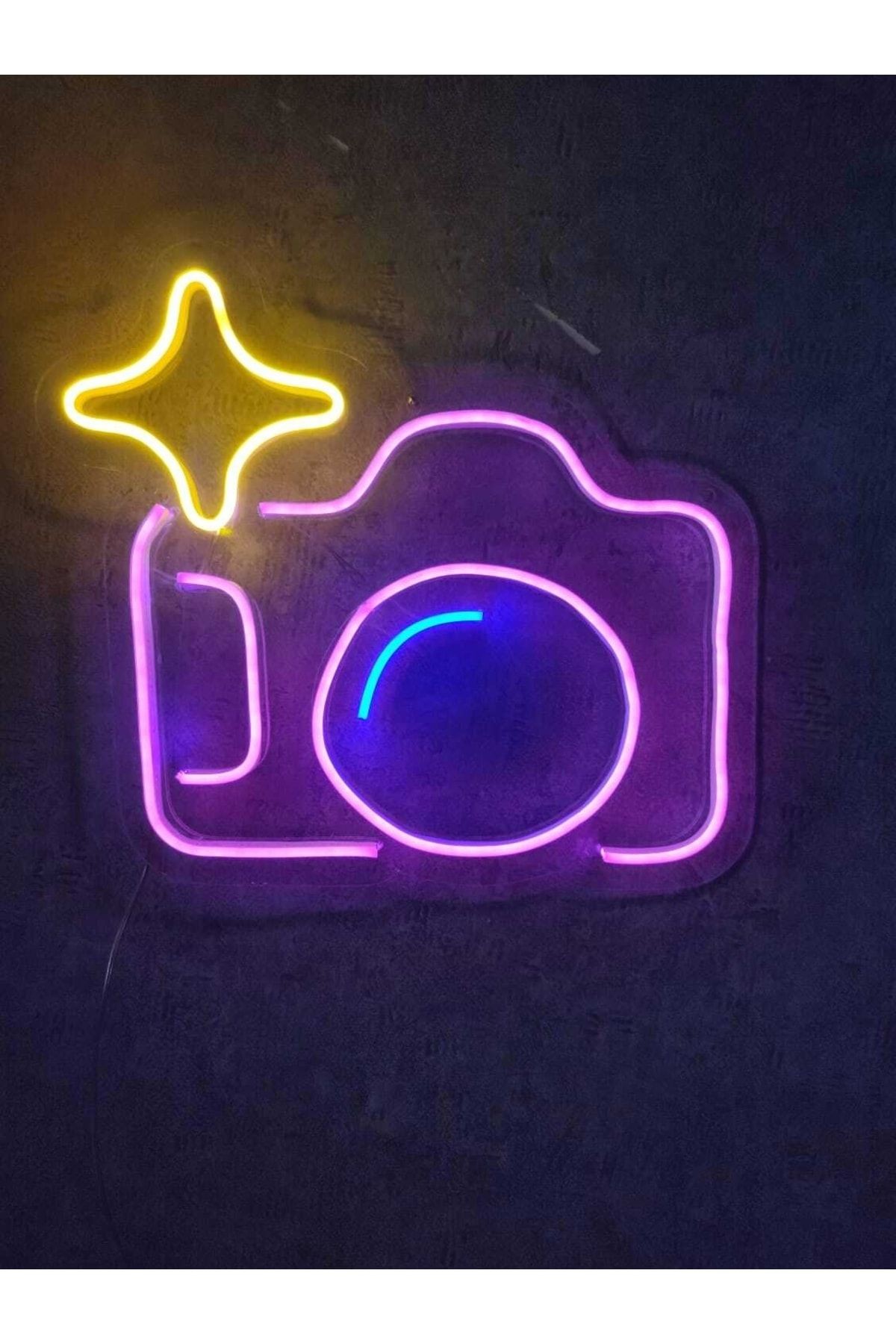Fotoğraf Makinesi Neon Led Tabela Neon Dekoratif Duvar Aydınlatması