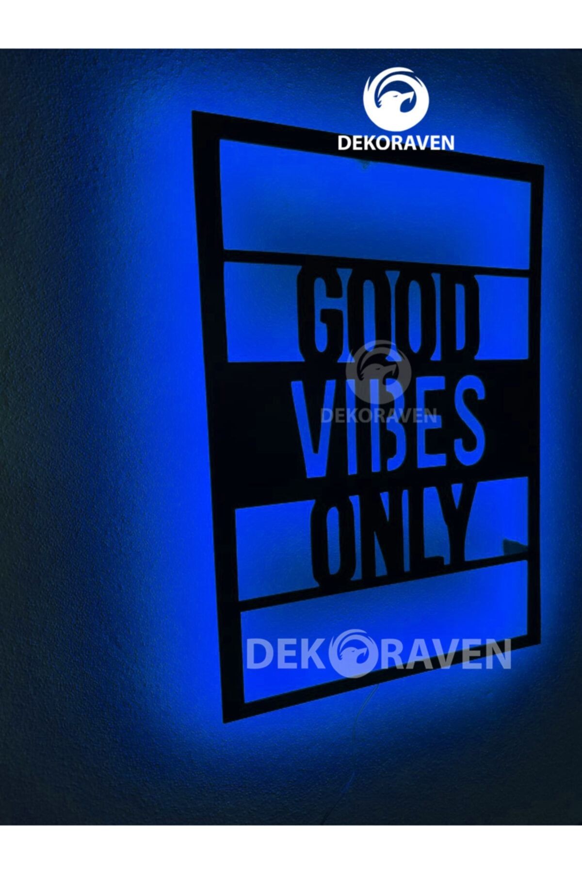 Good Vibes Only-motto Led Işıklı Ahşap Tablo