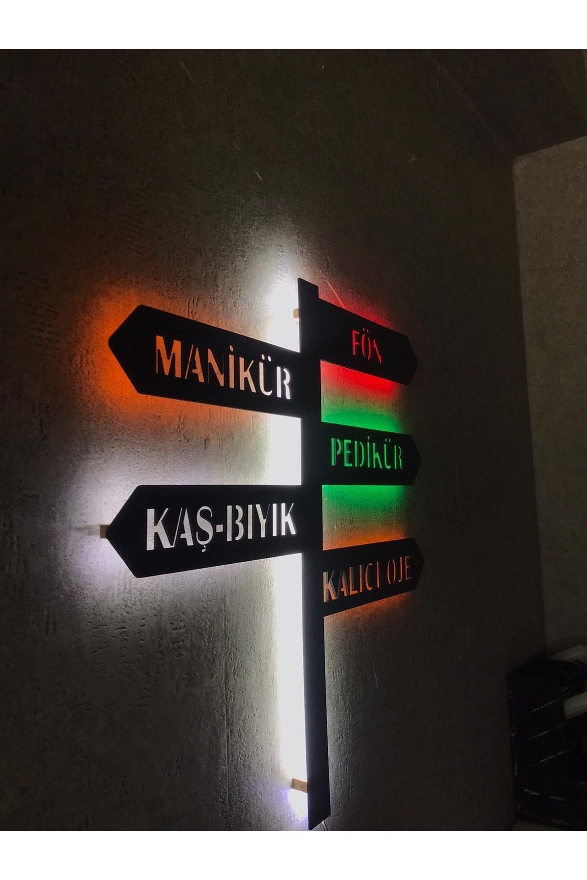 Kuaför Led Işıklı Tablo-manikür-pedikür-oje