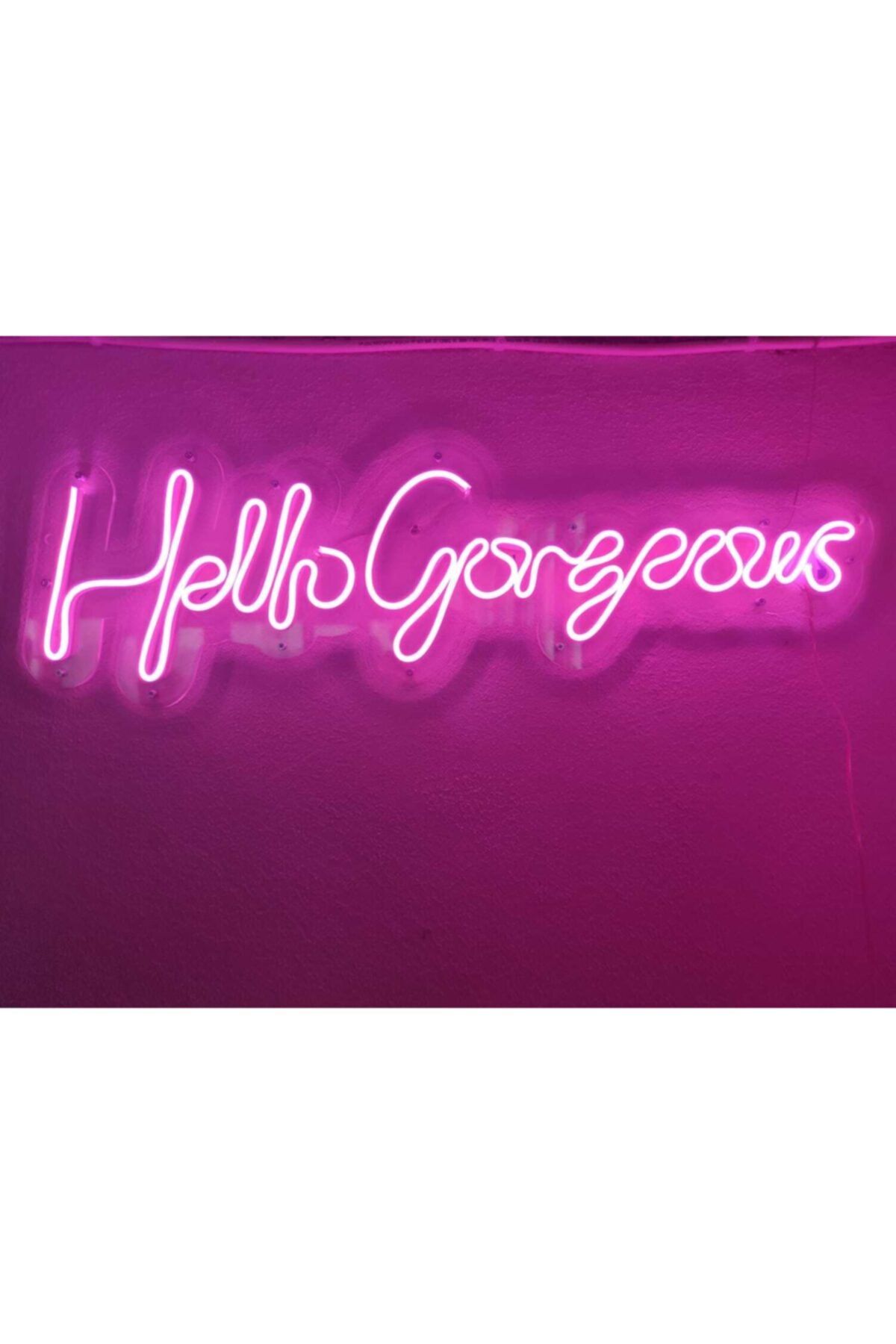 Hello Gorgeous Neon Tabela Yazı Neon Led Dekoratif Duvar Aydınlatması Neon Duvar Dekorasyonu