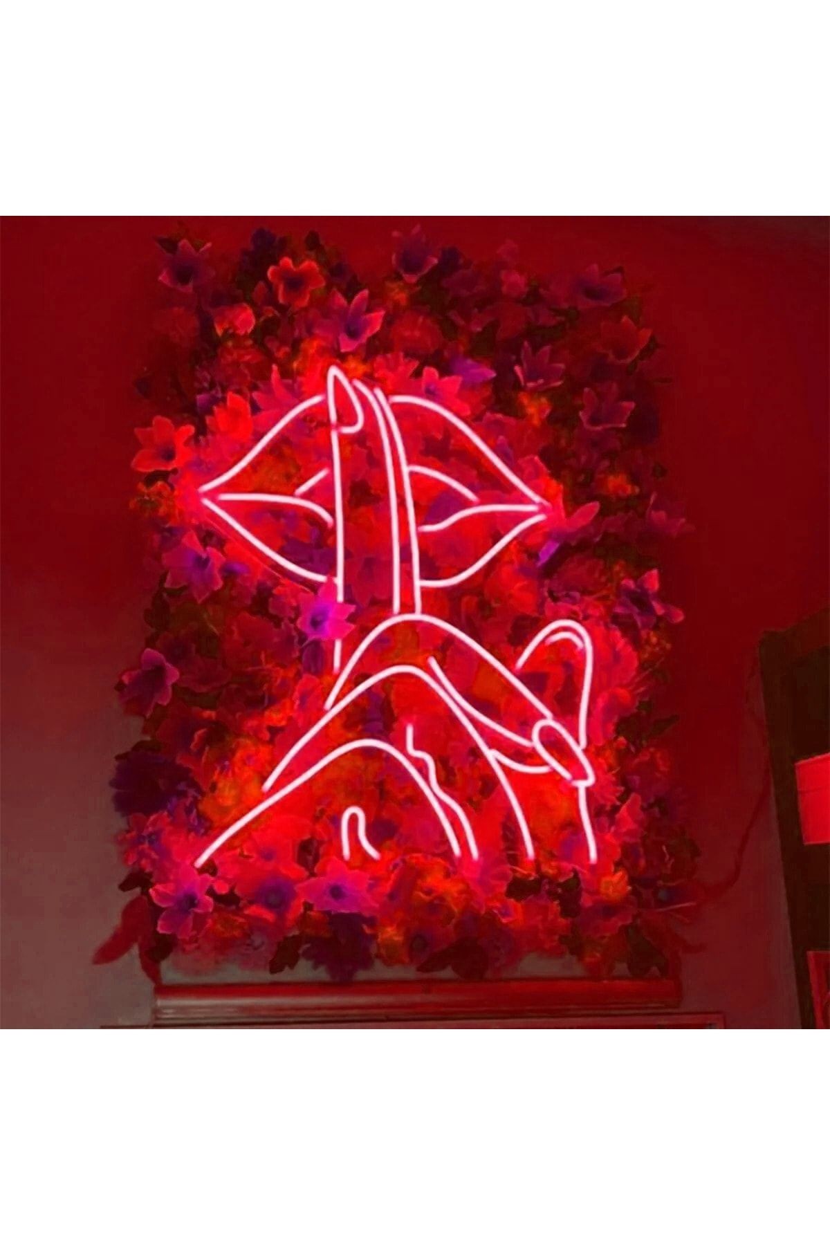 Sessizlik Dudak Neon Led Tabela Dekoratif Aydınlatma(50x35cm)