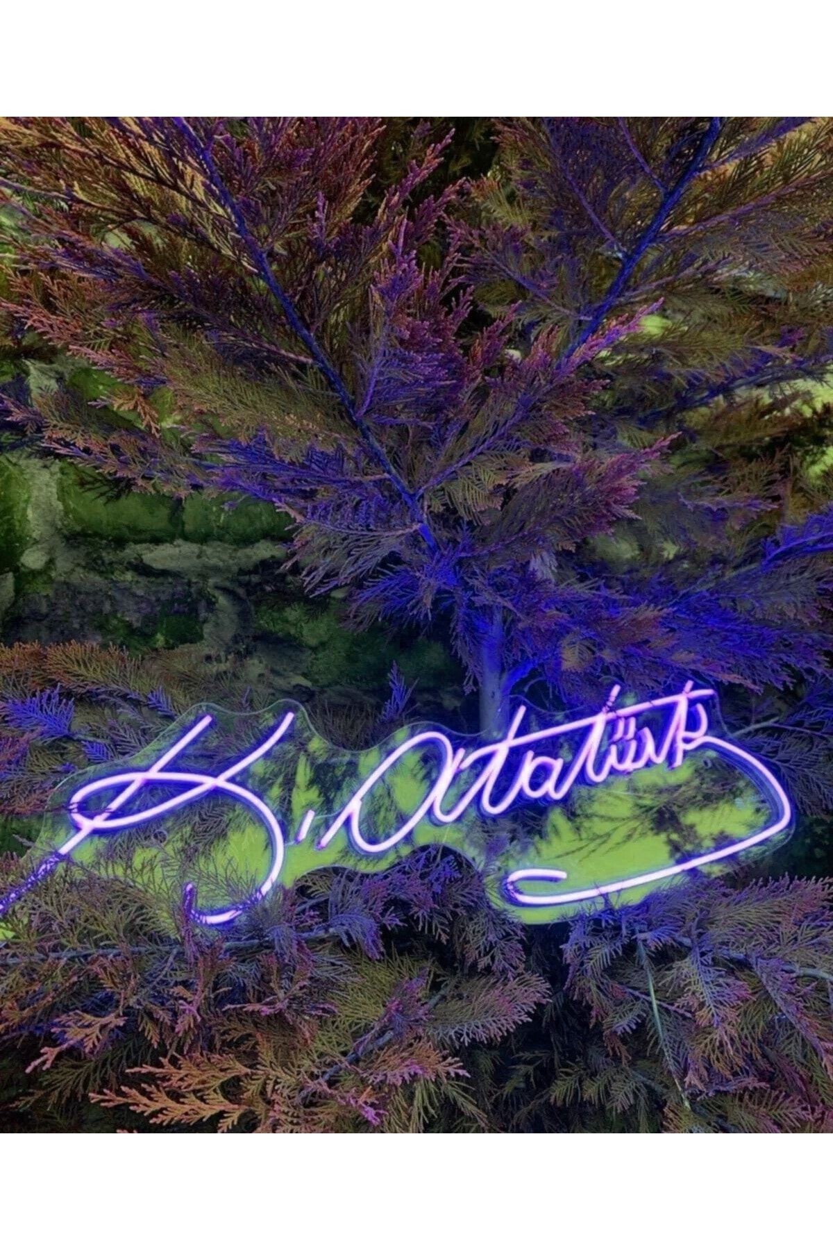Atatürk Imza Neon Led Tabela Dekoratif Aydınlatma