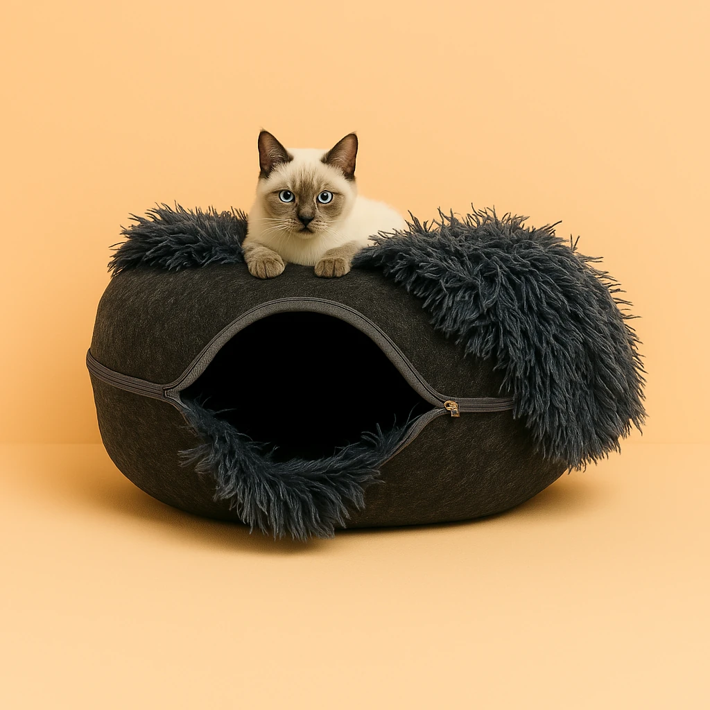 Peluş Donut Kedi Tüneli