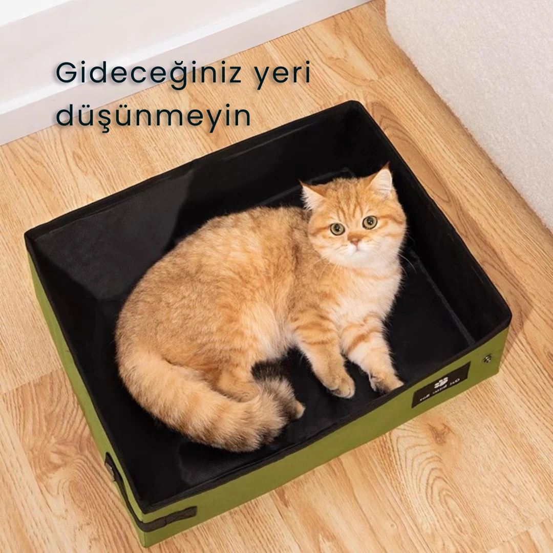 Taşınabilir Katlanabilir Su Geçirmez Kedi Tuvaleti
