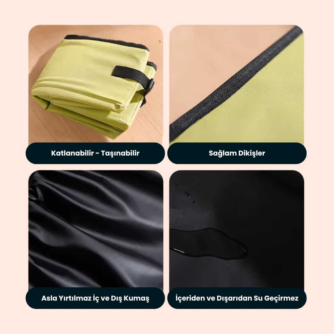 Taşınabilir Katlanabilir Su Geçirmez Kedi Tuvaleti