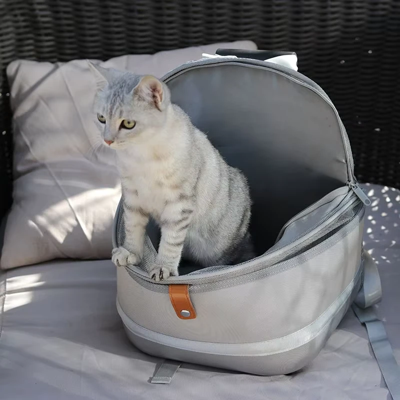 Krema Fileli Kedi Taşıma Çantası