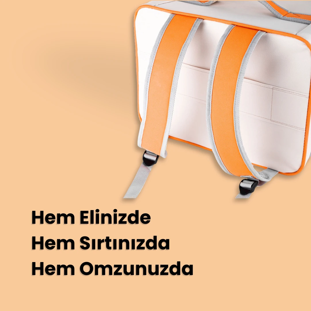 Renkli & Çok Cepli Kedi Taşıma Çantası