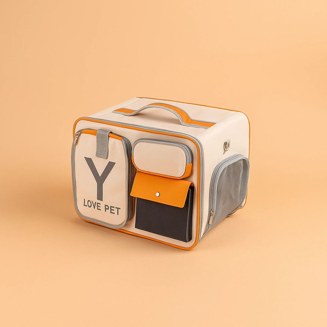 Renkli & Çok Cepli Kedi Taşıma Çantası