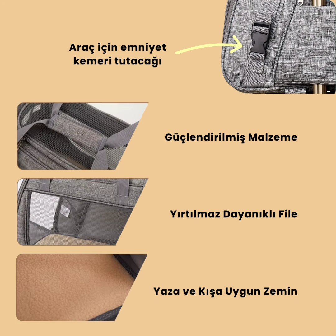 Tekerlekli Kedi Taşıma Çantası