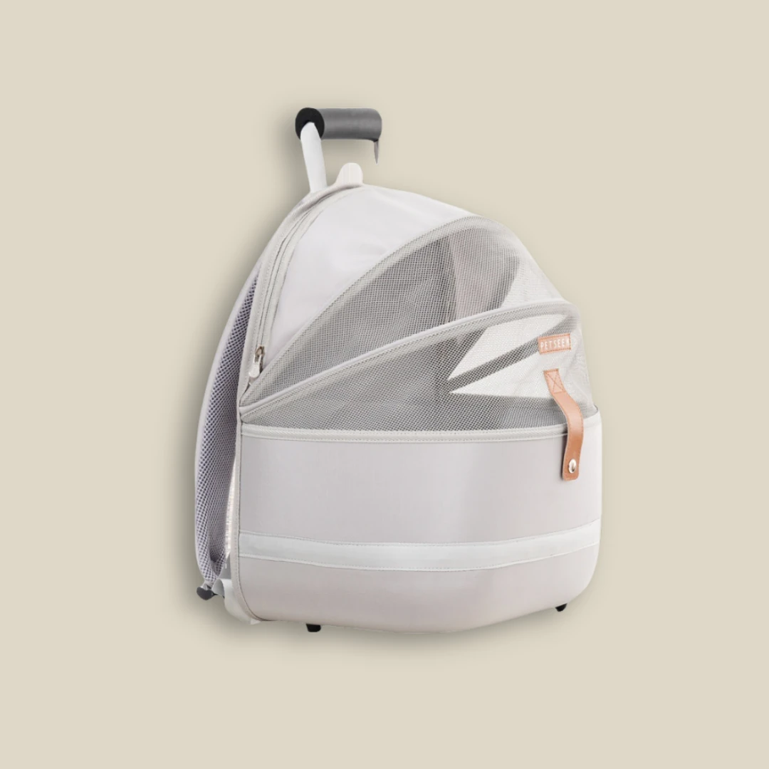 Krema Fileli Kedi Taşıma Çantası