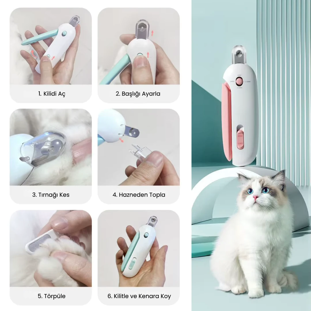 Güvenli ve Ayarlanabilir Kedi Tırnak Makası