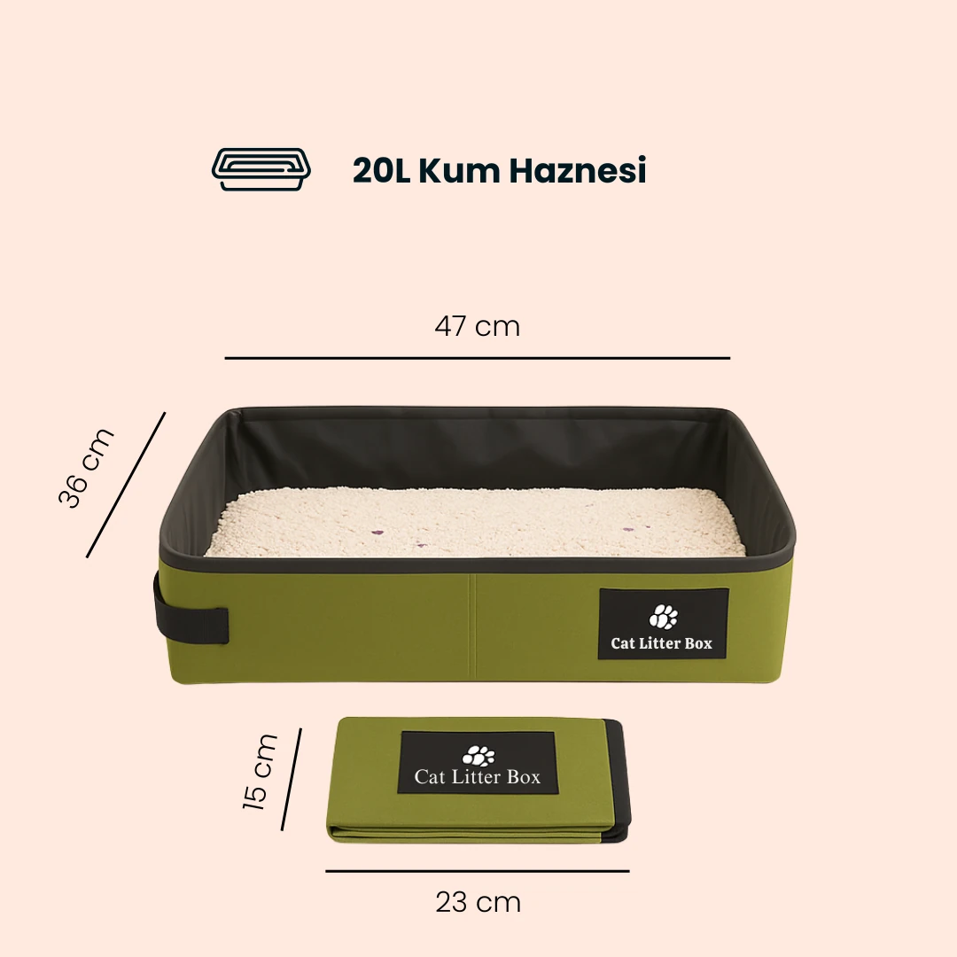 Taşınabilir Katlanabilir Su Geçirmez Kedi Tuvaleti