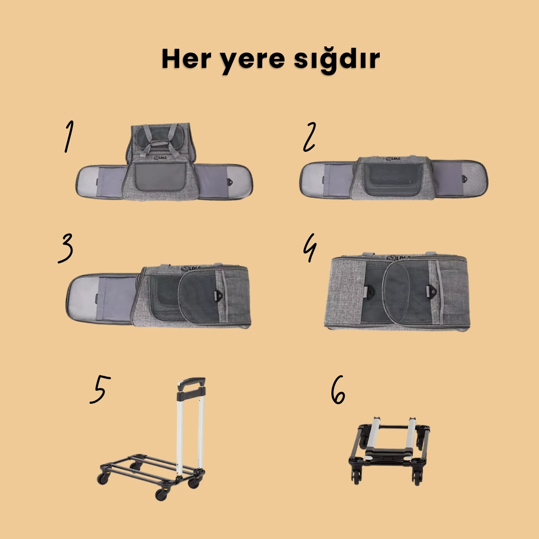 Tekerlekli Kedi Taşıma Çantası