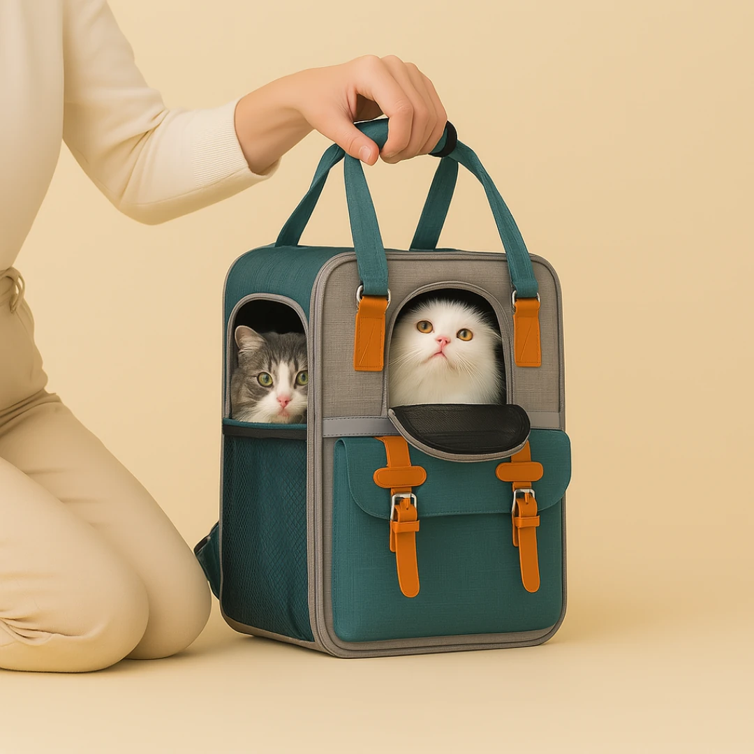 Retro Kedi Taşıma Sırt Çantası