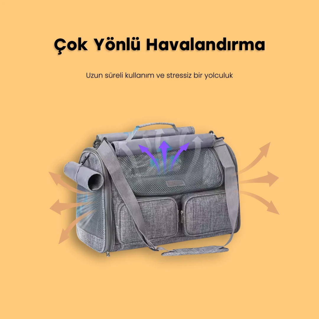 4 Pencereli Oxford Kedi Taşıma Çantası